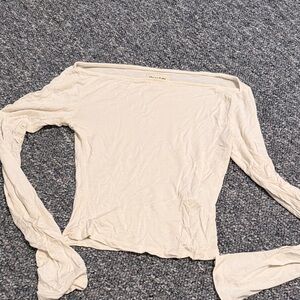 Cream Long Sleeve Top